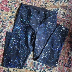 Long Black Cosmic Galaxy Leggings Large
